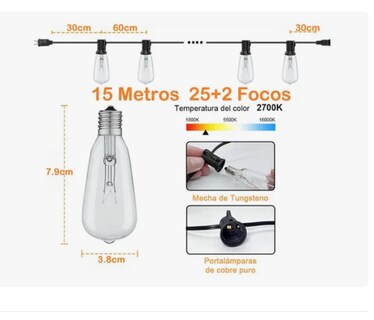 Foto 3 | Guirnalda Xtellar De Luces De Exterior Vintage 25+2 Focos 15 Metros