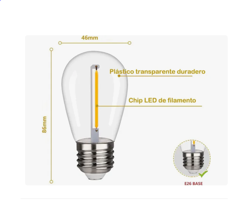 Foto 2 | 10m Xtellar Guirnalda De Luces 10+1 Focos Exterior Led Impermeable