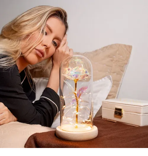 Foto 4 pulgar | Xtellar Rosa Eterna Colorida Con Luces Led - Regalo Perfecto Para Todas Las Ocasiones