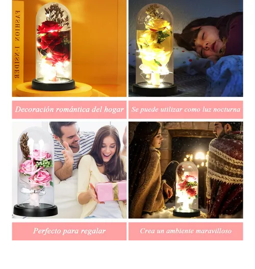 Foto 5 pulgar | Xtellar Rosa Eterna Artificiales Iluminada, Regalo Para Mujer Ideal