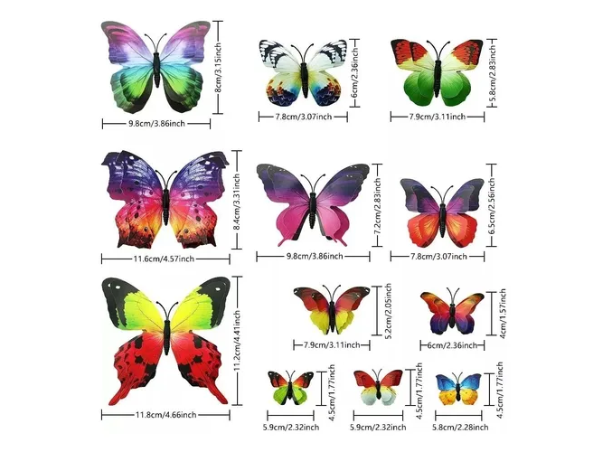 Foto 4 pulgar | Xtellar Decorativo 3d Set De 96 Mariposas