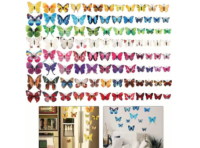 Foto 6 pulgar | Xtellar Decorativo 3d Set De 96 Mariposas