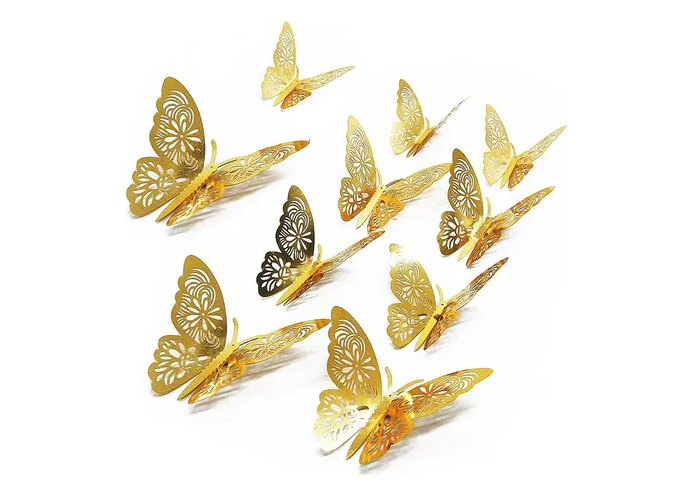 Foto 1 | Xtellar Set De 36 Mariposas Decorativas En 3d, Decoración De Pared En Estilo Metálico Deluxe