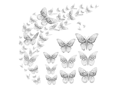 Foto 1 | Set De 144 Mariposas Decorativas 3d En Color Metálico Para Pared Xtellar
