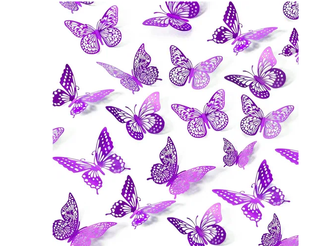 Foto 1 | Xtellar Magníficas Mariposas Decorativas 3d Pared 144pcs, Metalizadas, Llenas De Color Y Vida