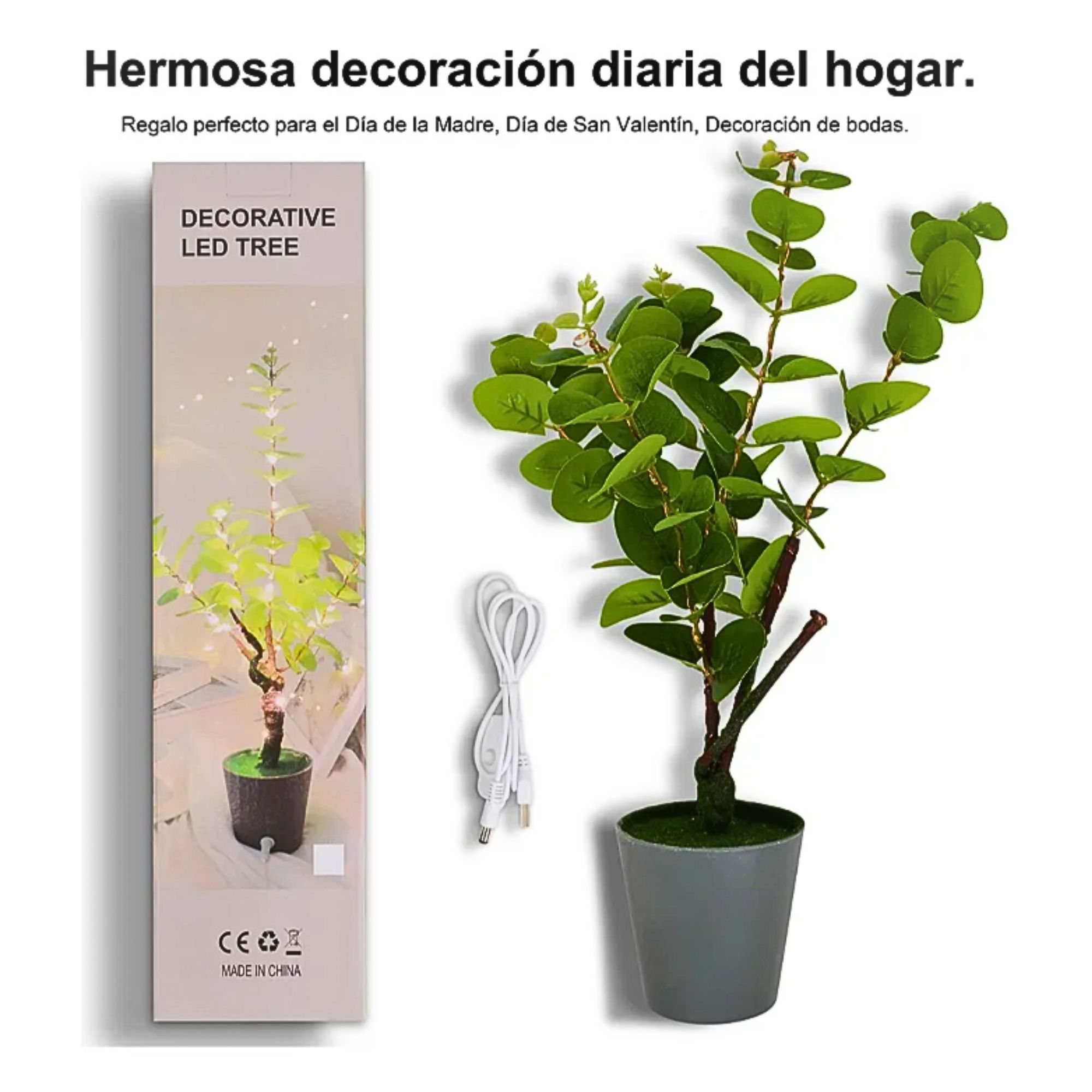 Foto 5 | Planta Artificial Con Luces Para Decoración De Sala, Oficina