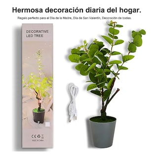 Foto 5 | Planta Artificial Con Luces Para Decoración De Sala, Oficina