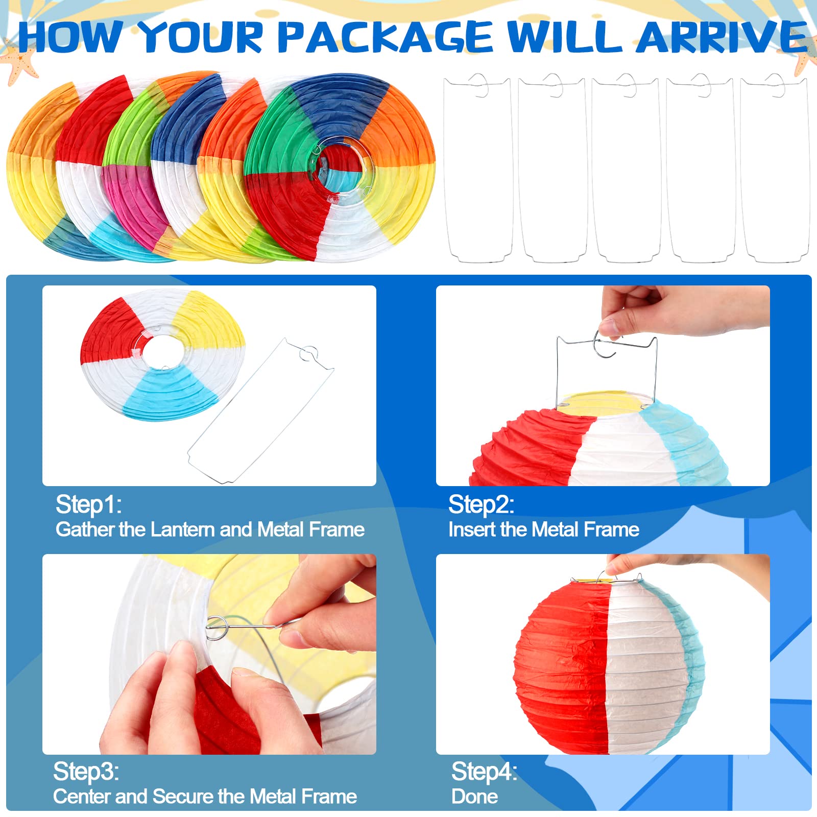 Foto 4 pulgar | Faroles de Papel Colgantes 6 Piezas - Venta Internacional