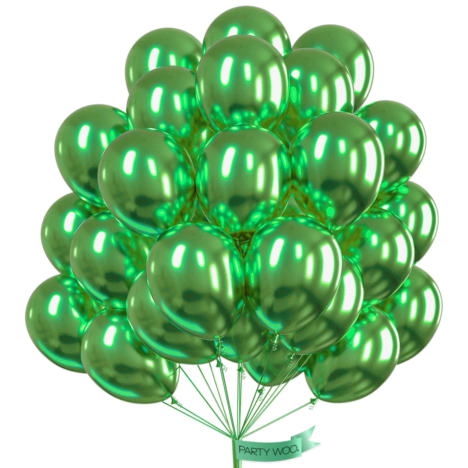 Foto 2 pulgar | Balloon Partywoo, Color Verde Manzana Metalizado, 12 Pulgadas, 51 Unidades - Venta Internacional.