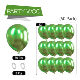 Foto 5 | Balloon Partywoo, Color Verde Manzana Metalizado, 12 Pulgadas, 51 Unidades - Venta Internacional.