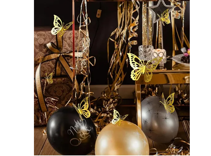 Foto 4 | Xtellar 144pcs Colección Premium De Mariposas Decorativas 3d Metálicas Para Pared, Estilo Hueco Y Realista