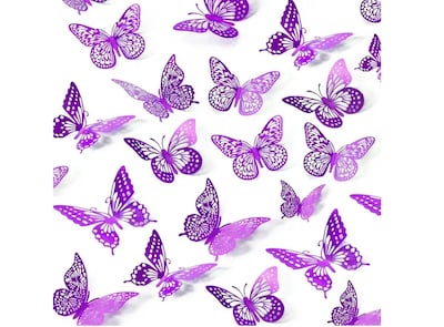 Foto 1 | Xtellar 144pcs Colección Premium De Mariposas Decorativas 3d Metálicas Para Pared, Estilo Hueco Y Realista
