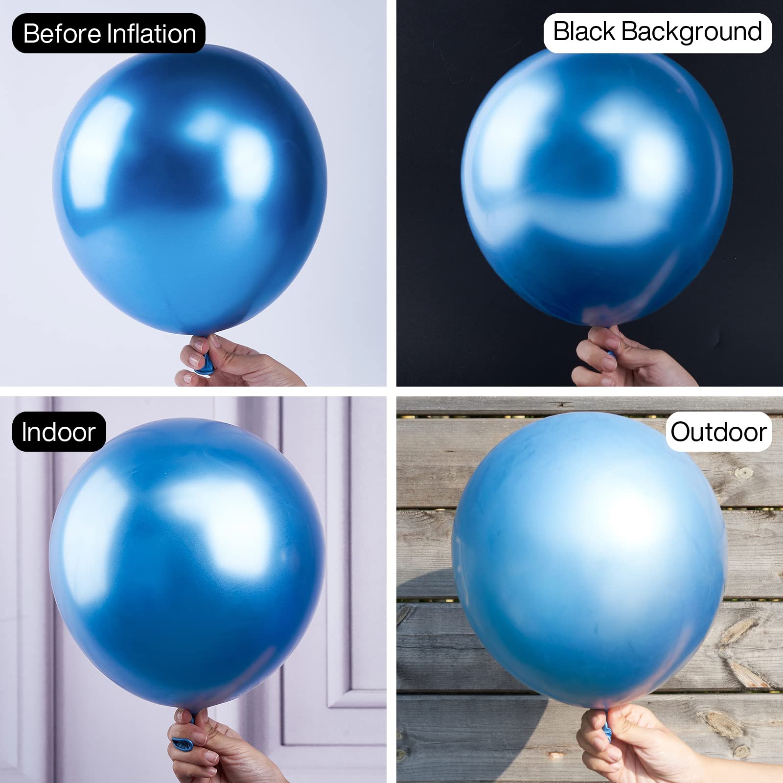 Foto 4 pulgar | Globos Partywoo De Color Azul Metalizado, 130 Unidades, Diferentes Tamaños - Venta Internacional.