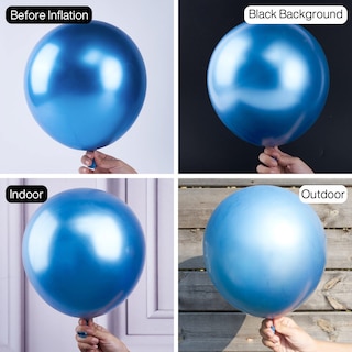 Foto 3 | Globos Partywoo De Color Azul Metalizado, 130 Unidades, Diferentes Tamaños - Venta Internacional.