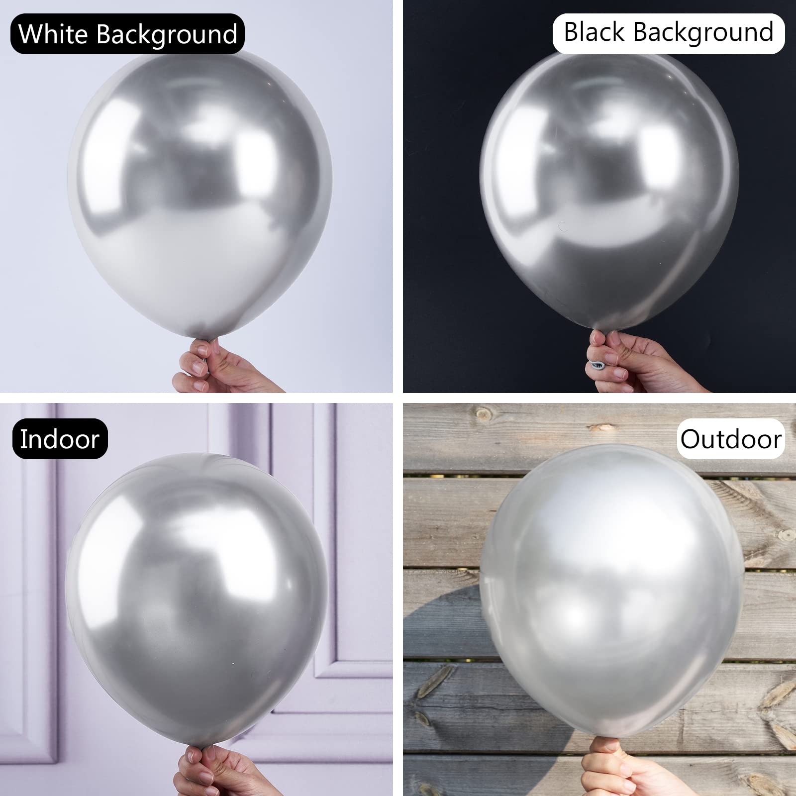 Foto 3 | Balloon Partywoo, Color Plateado Metalizado, 85 Unidades, Diferentes Tamaños - Venta Internacional.