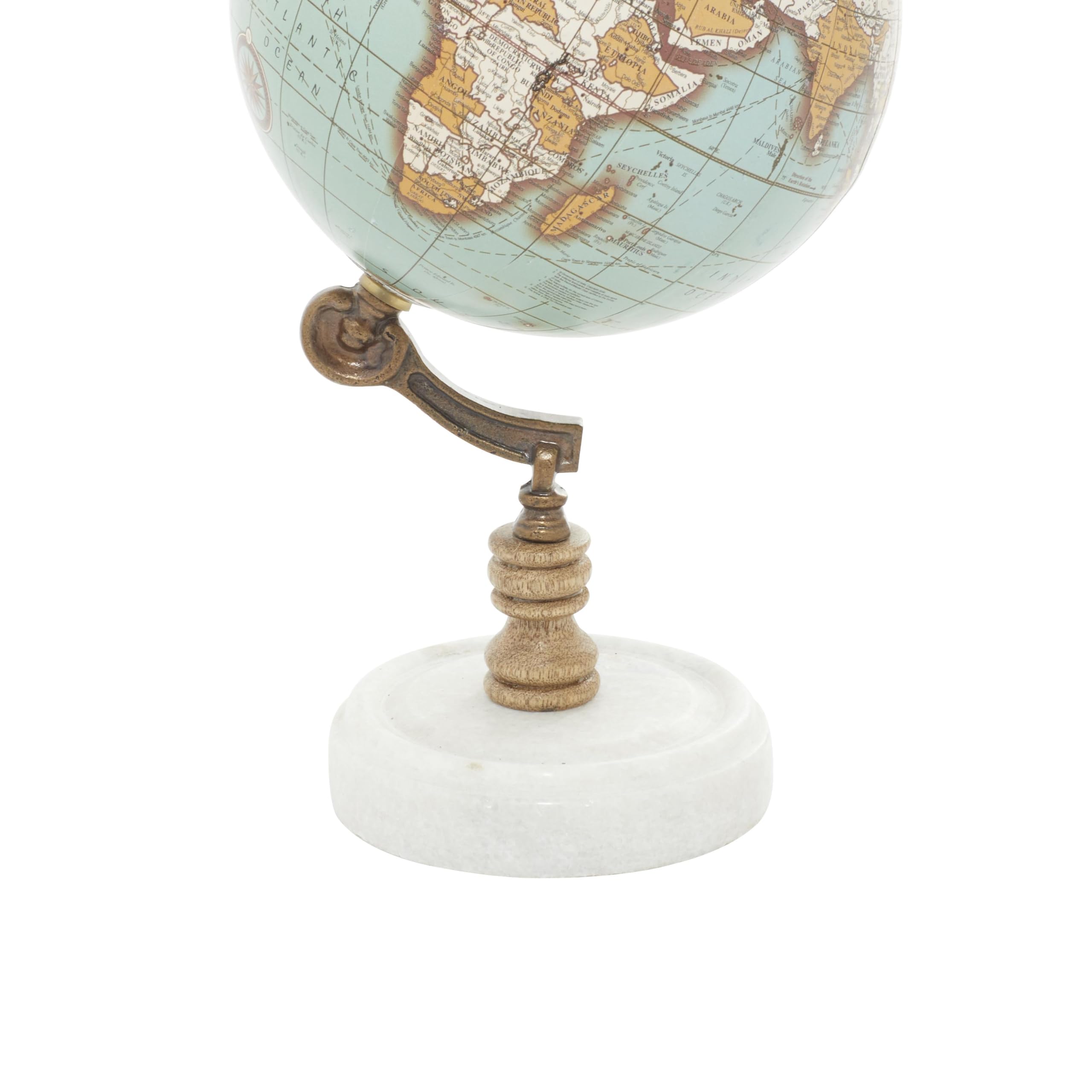 Foto 5 pulgar | Marble Globe Deco 79, Color Verde Azulado Con Base De Mármol, 18 X 18 X 28 Cm - Venta Internacional.