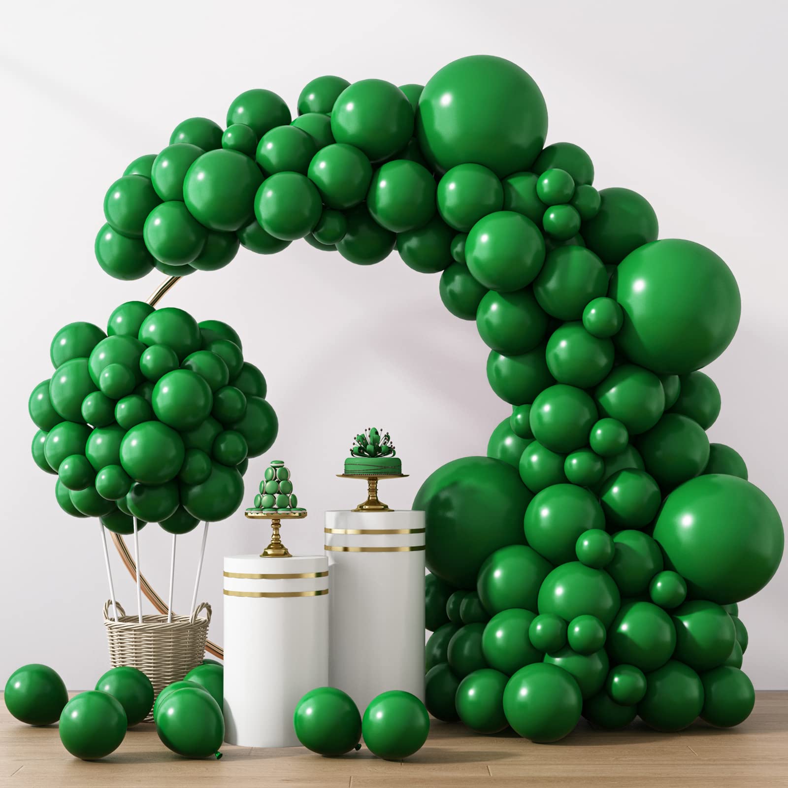 Foto 1 | Set De Globos Rubfac De Látex Verde Oscuro, 129 Unidades, Para Decoración De Fiestas - Venta Internacional.