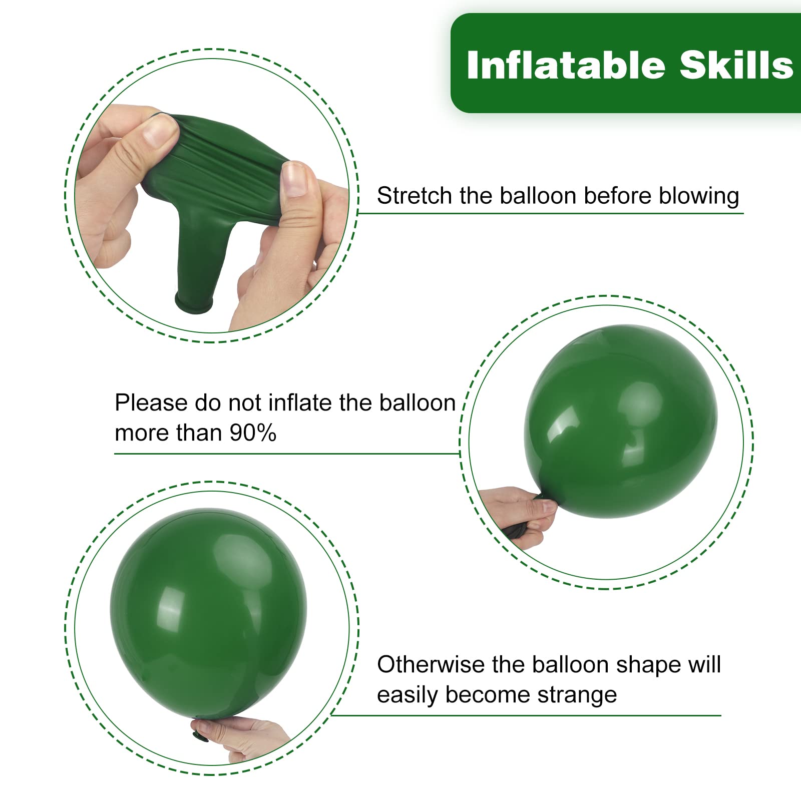 Foto 3 | Set De Globos Rubfac De Látex Verde Oscuro, 129 Unidades, Para Decoración De Fiestas - Venta Internacional.