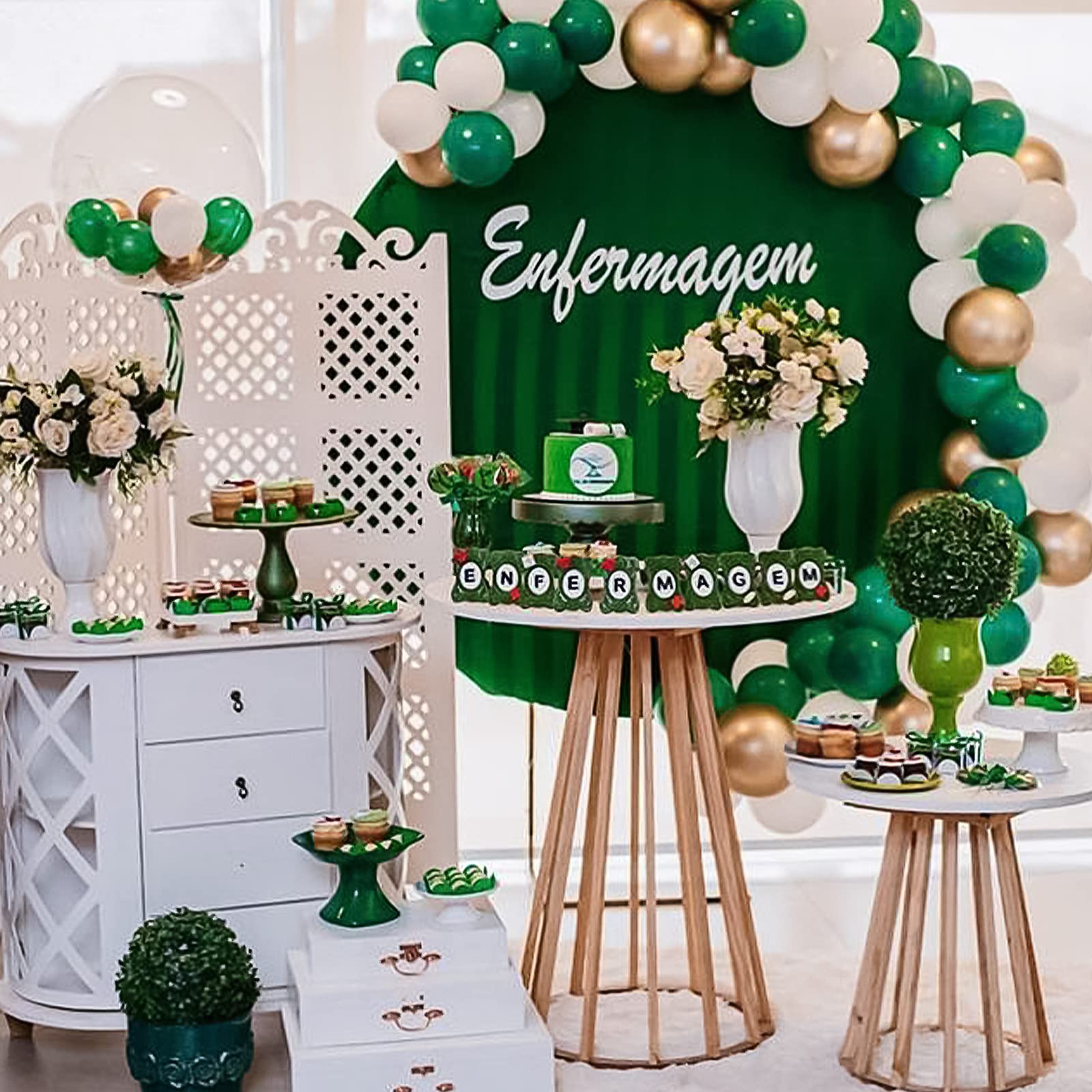 Foto 5 | Set De Globos Rubfac De Látex Verde Oscuro, 129 Unidades, Para Decoración De Fiestas - Venta Internacional.