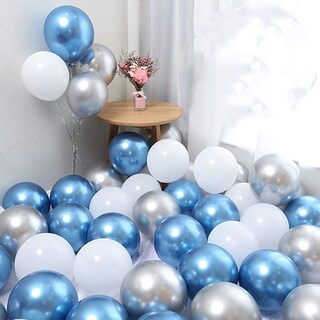 Foto 7 | Globo Partywoo Azul Metalizado, 50 Unidades, 30 Cm, Para Guirnalda O Arco - Venta Internacional.