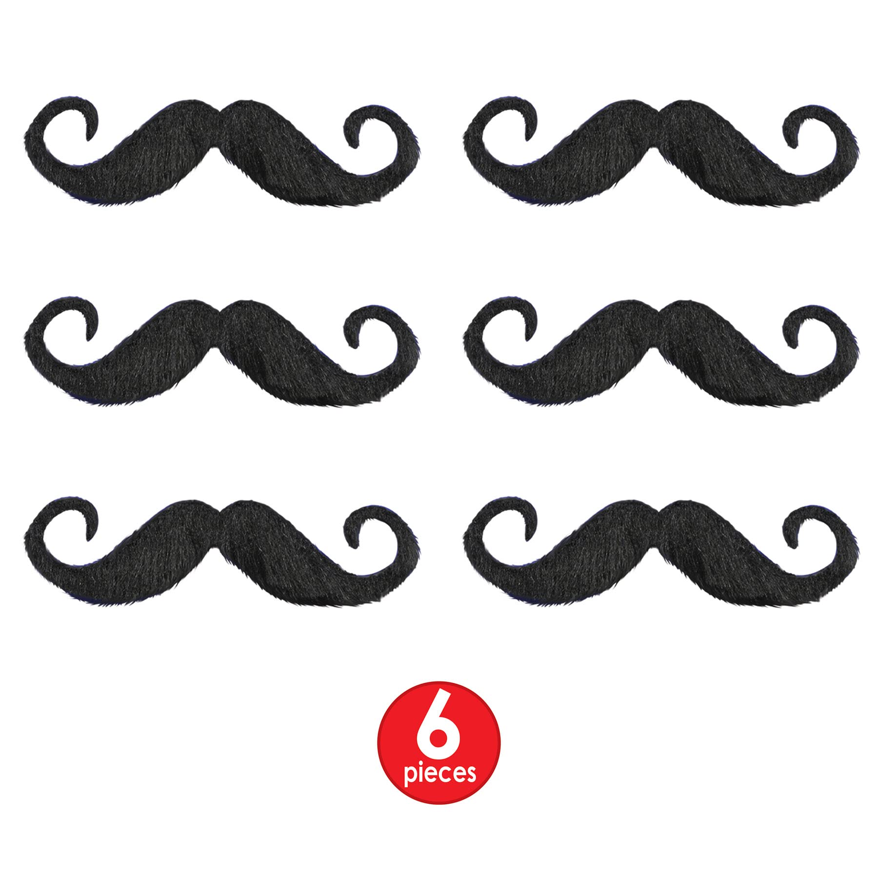 Foto 5 | Manillar Hairy 'staches Beistle, 6 Piezas, 5 Cm (negro) - Venta Internacional.