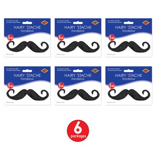 Foto 6 | Manillar Hairy 'staches Beistle, 6 Piezas, 5 Cm (negro) - Venta Internacional.