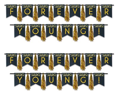 Foto 1 | Tassel Streamer Beistle Forever Young Negro/dorado 13 X 2,7 M - Venta Internacional.