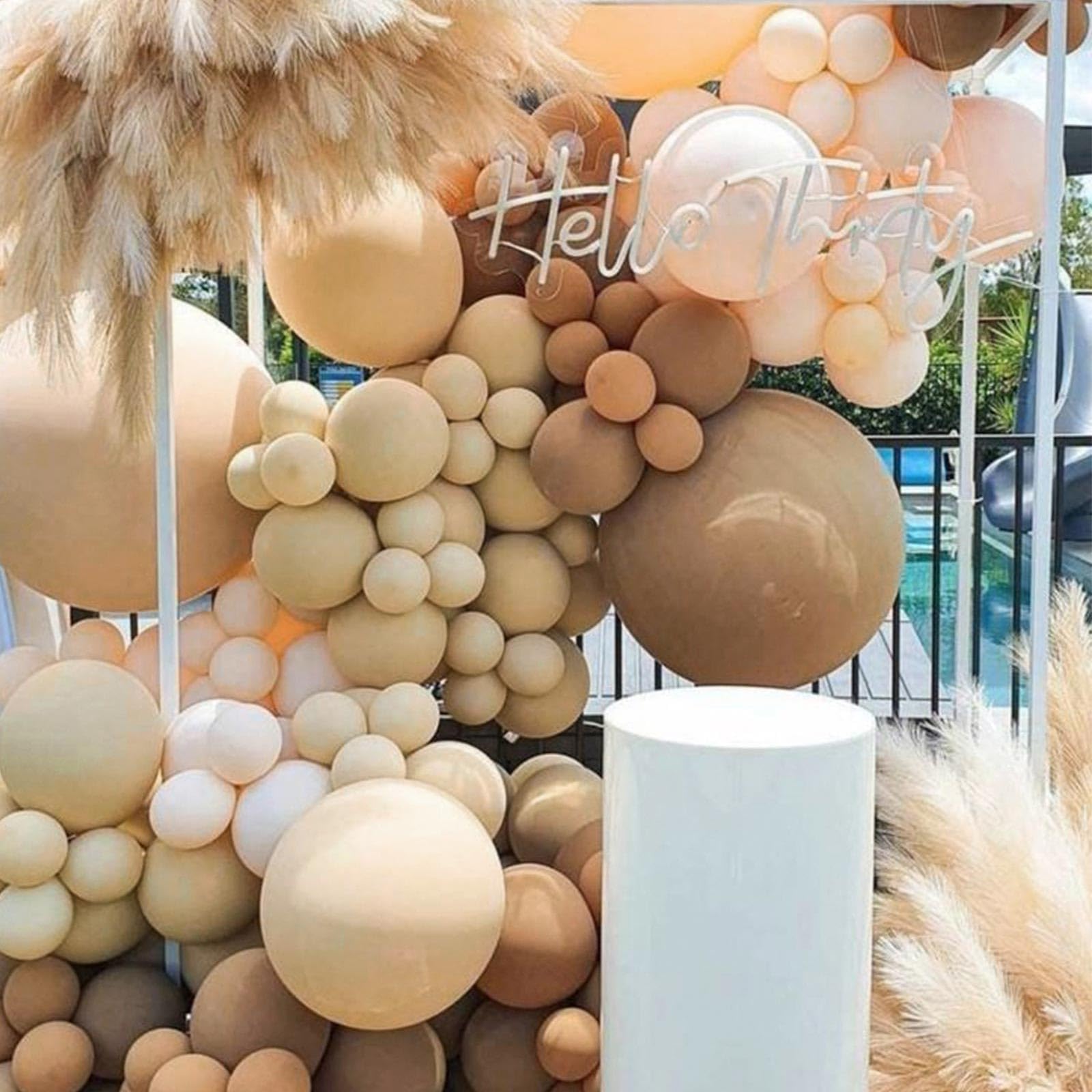 Foto 6 | Balloon Partywoo, Color Marrón Vainilla, 140 Unidades, Diferentes Tamaños - Venta Internacional.