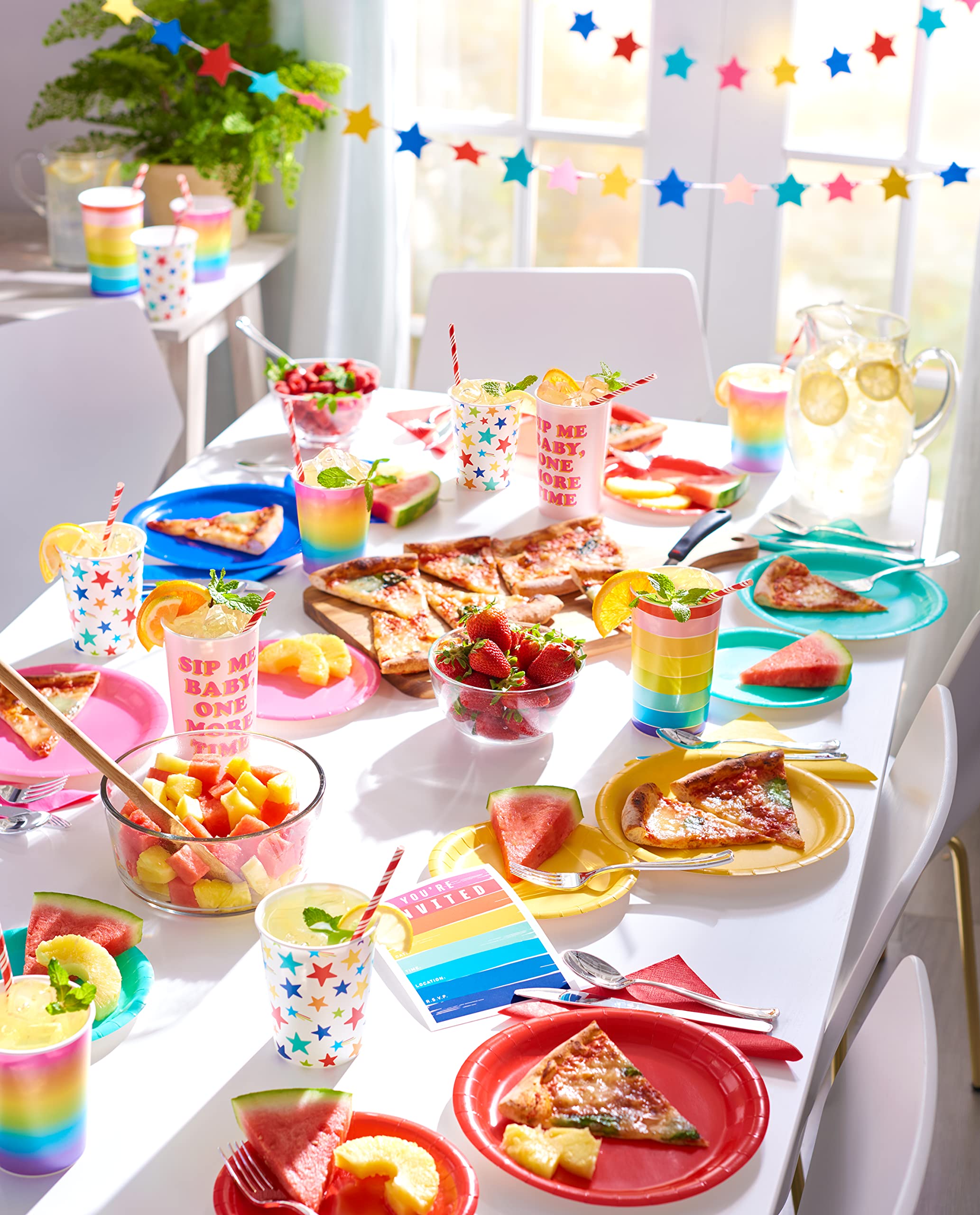 Foto 3 | Utensilios Para Fiestas American Greetings Rainbow, Vasos De 473 Ml (8) - Venta Internacional.