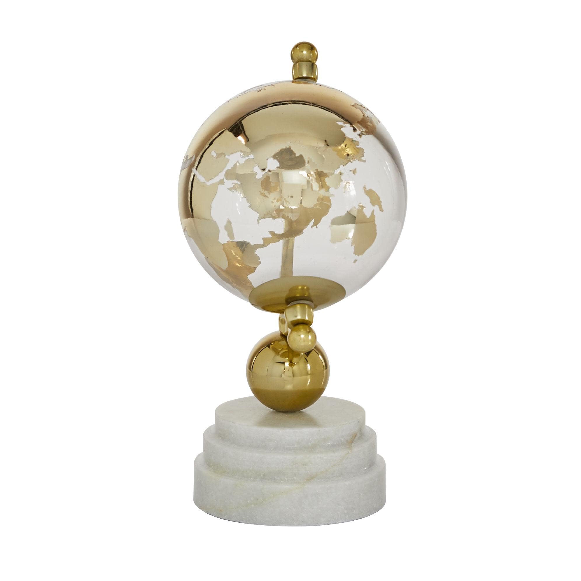 Foto 5 pulgar | Marble Globe Deco 79 Gold Con Base De Mármol De 11 Cm - Venta Internacional.