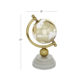 Foto 6 | Marble Globe Deco 79 Gold Con Base De Mármol De 11 Cm - Venta Internacional.