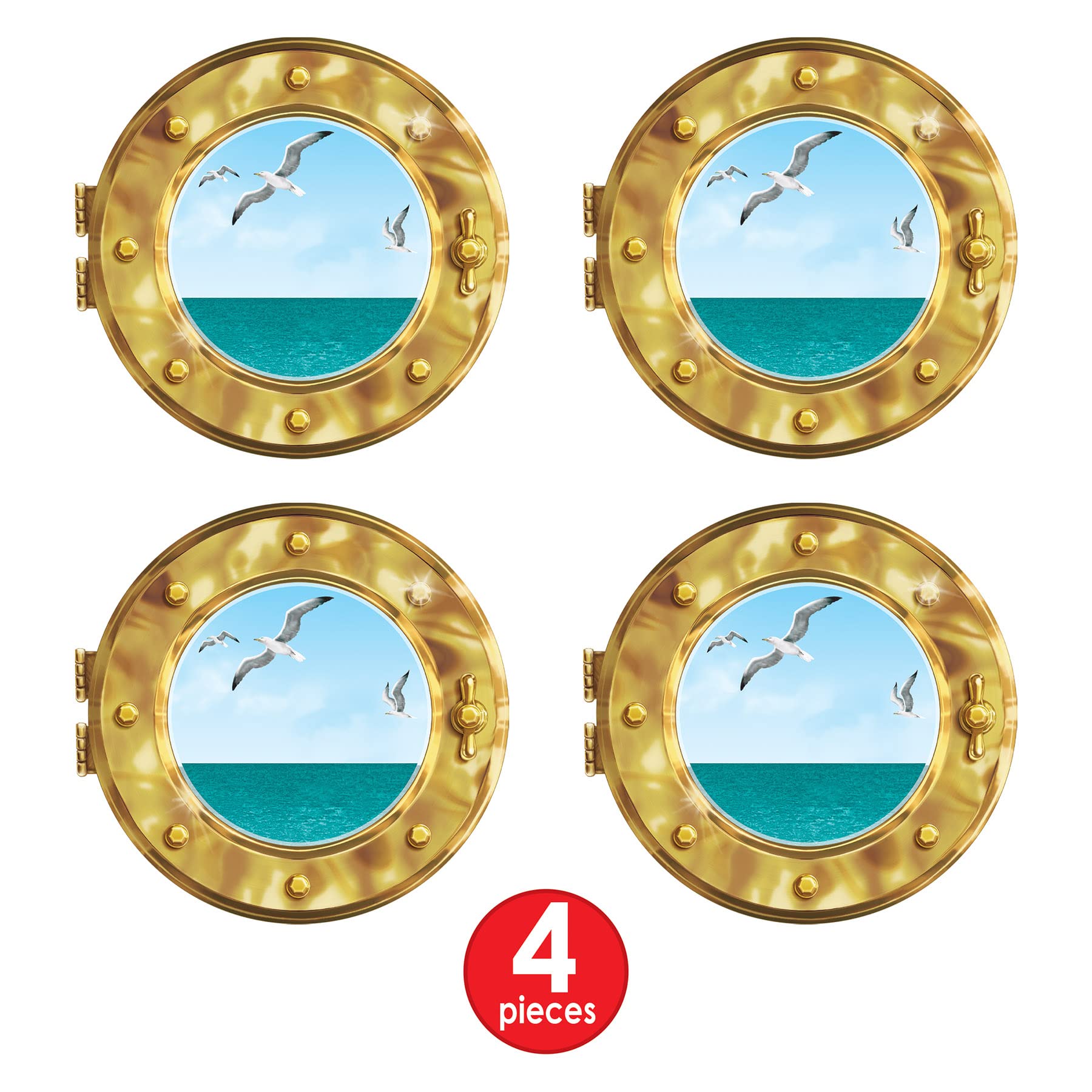Foto 4 | Ojo De Buey Para Decoración De Ventanas Beistle Cruise Ship, 38 Cm, Paquete De 4 - Venta Internacional.