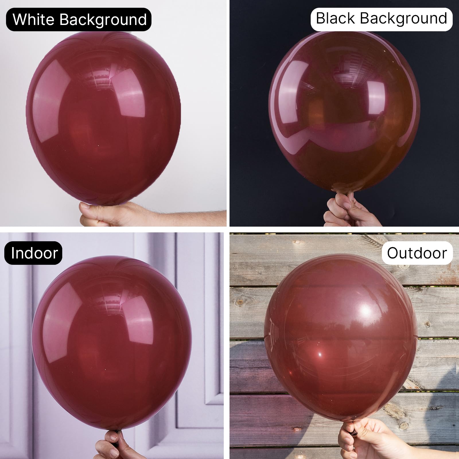 Foto 2 | Globos Partywoo Burgundy De 12 Pulgadas, 101 Unidades, Para Decoración - Venta Internacional.