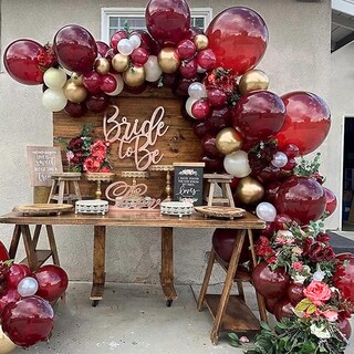 Foto 5 | Globos Partywoo Burgundy De 12 Pulgadas, 101 Unidades, Para Decoración - Venta Internacional.