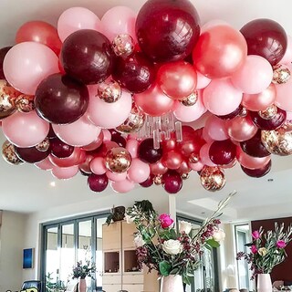 Foto 6 | Globos Partywoo Burgundy De 12 Pulgadas, 101 Unidades, Para Decoración - Venta Internacional.