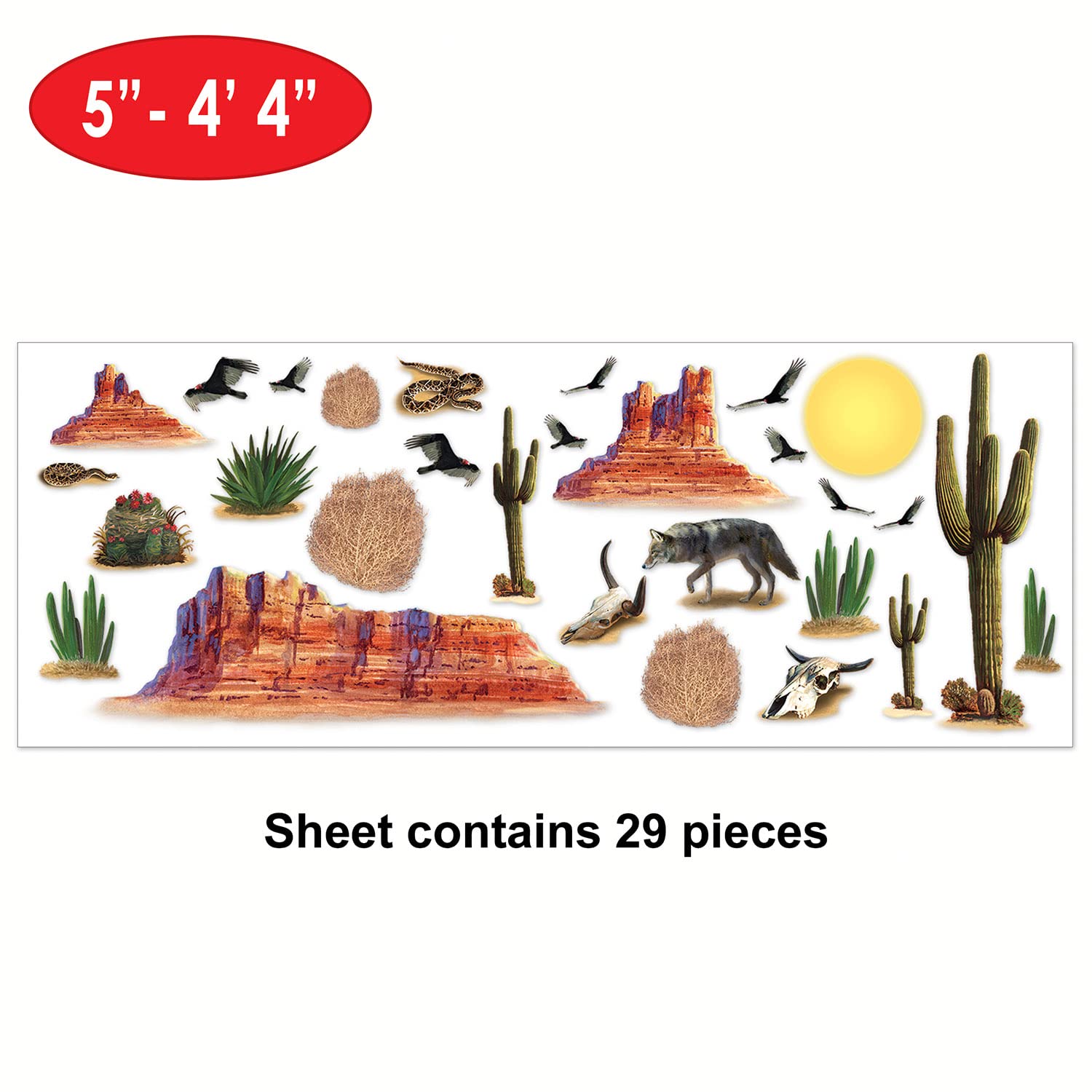 Foto 2 | Decoraciones De Pared Beistle Wild West Desert, 58 Piezas - Venta Internacional.