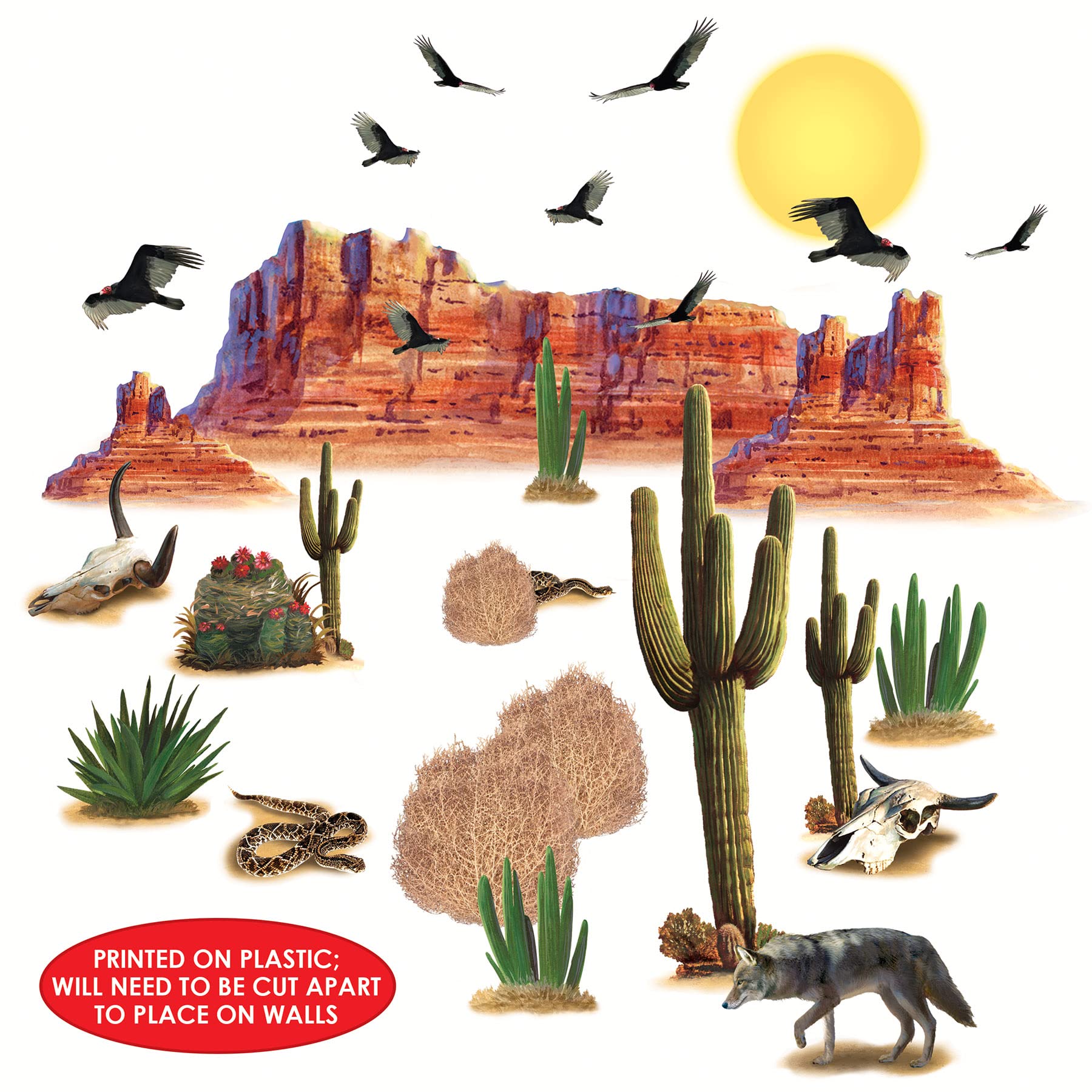 Foto 3 | Decoraciones De Pared Beistle Wild West Desert, 58 Piezas - Venta Internacional.