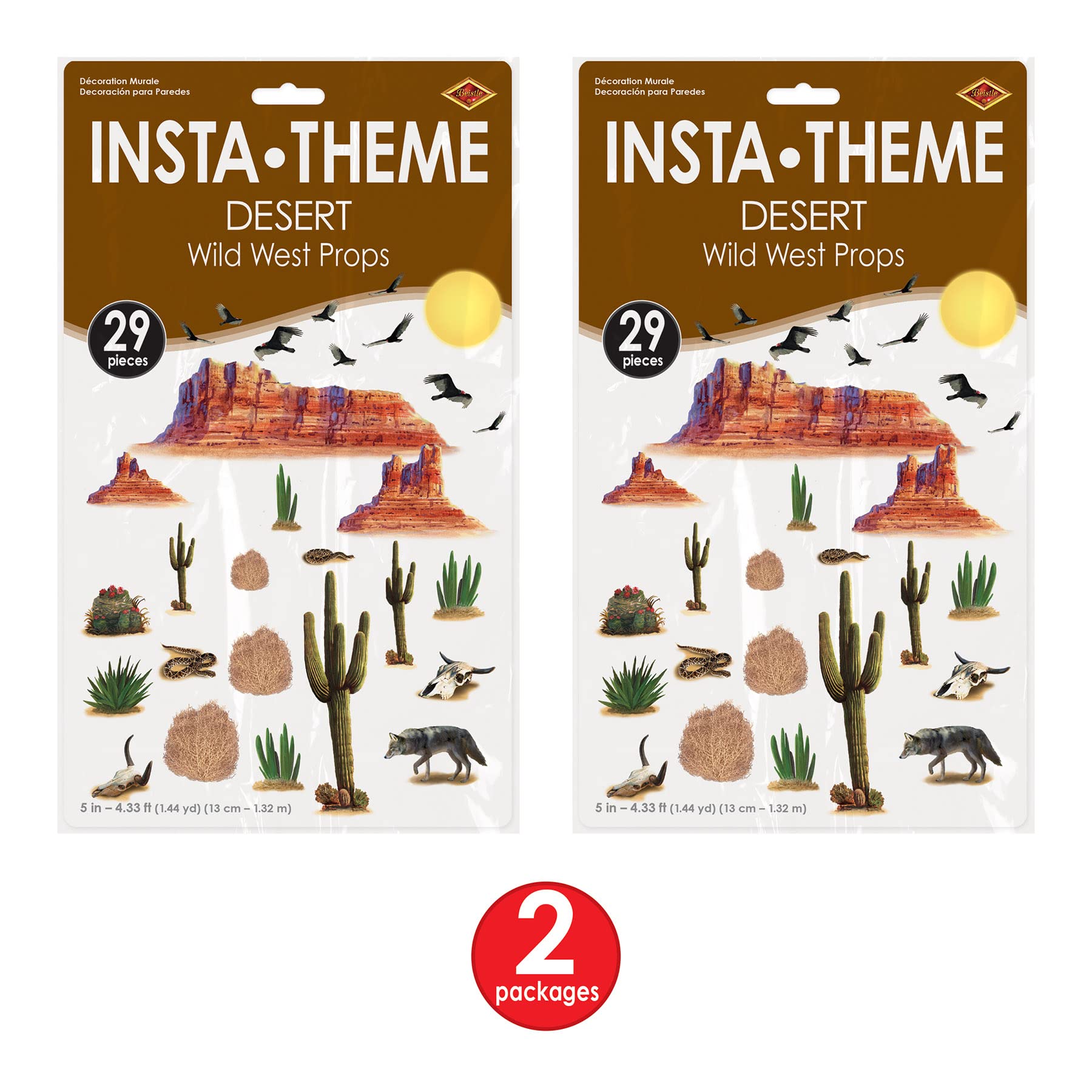 Foto 6 | Decoraciones De Pared Beistle Wild West Desert, 58 Piezas - Venta Internacional.