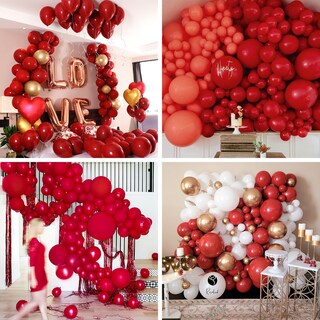 Foto 5 | Globos Partywoo Rojo Rubí De 12 Pulgadas, 101 Unidades, Para Decoración - Venta Internacional.