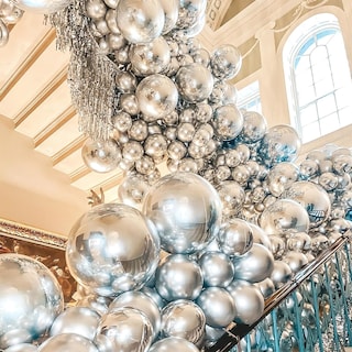 Foto 5 | Globos Partywoo De Plata Metalizada, 100 Unidades, Diferentes Tamaños - Venta Internacional.