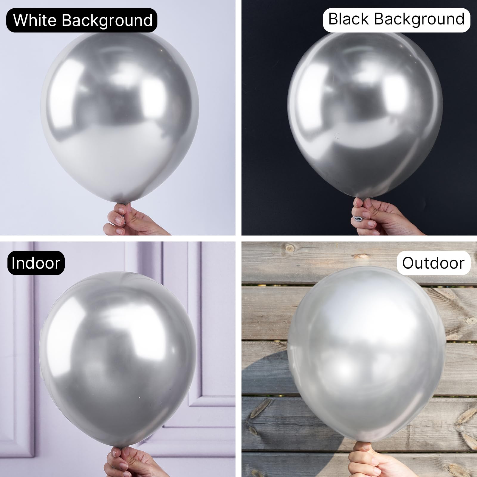 Foto 4 pulgar | Balloon Partywoo, Paquete De 155 Unidades, Plata Metalizada, Con Kit De Arco - Venta Internacional.