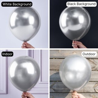 Foto 3 | Balloon Partywoo, Paquete De 155 Unidades, Plata Metalizada, Con Kit De Arco - Venta Internacional.