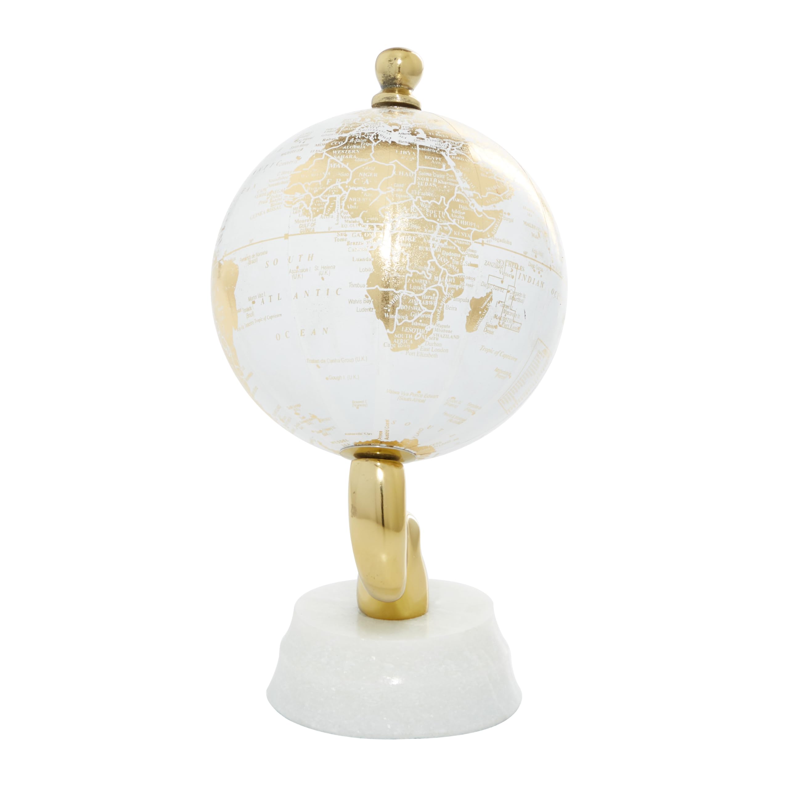 Foto 4 pulgar | Decorativo Globe Deco 79 De Aluminio Con Base De Mármol Dorado - Venta Internacional.