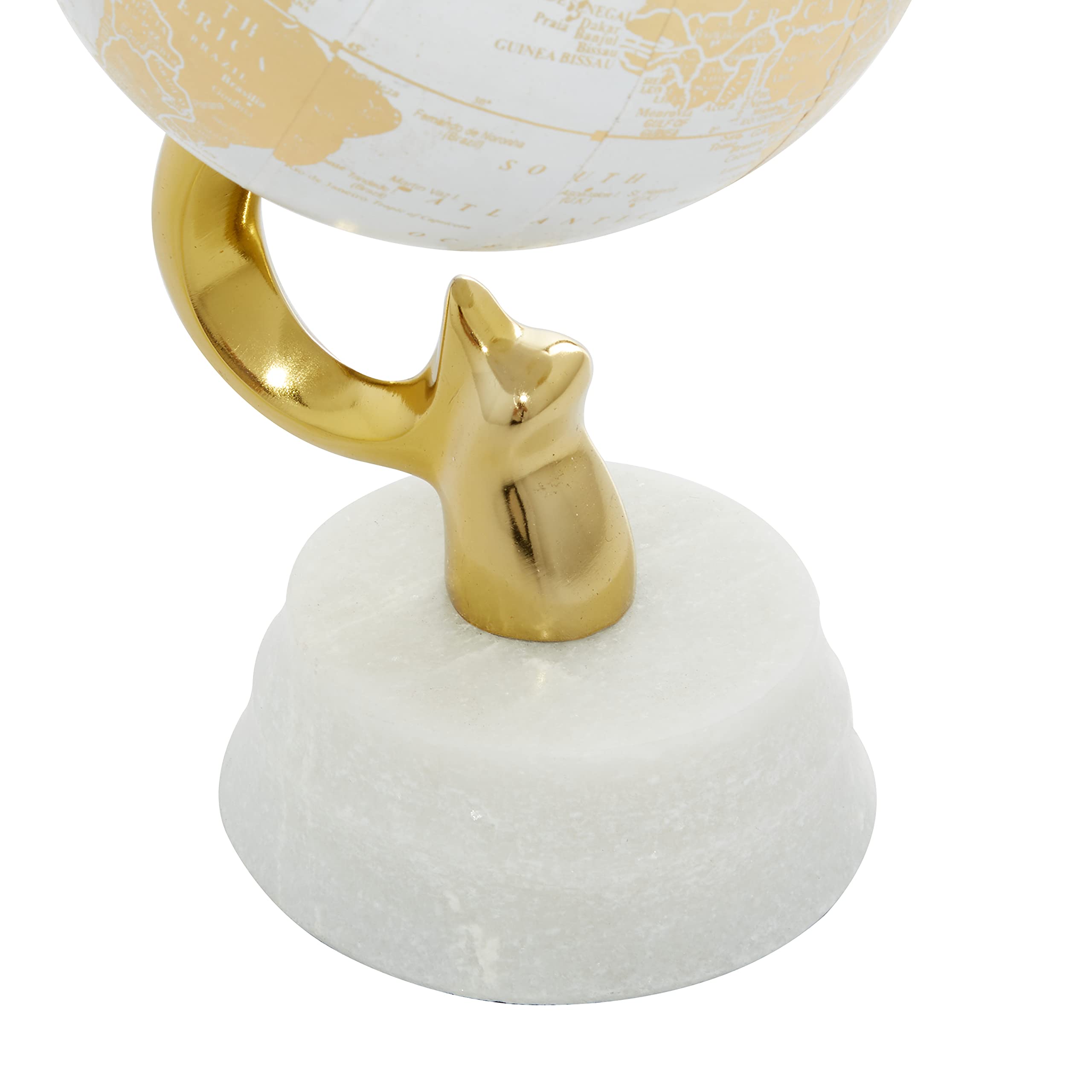 Foto 5 | Decorativo Globe Deco 79 De Aluminio Con Base De Mármol Dorado - Venta Internacional.