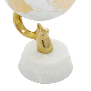 Foto 5 | Decorativo Globe Deco 79 De Aluminio Con Base De Mármol Dorado - Venta Internacional.