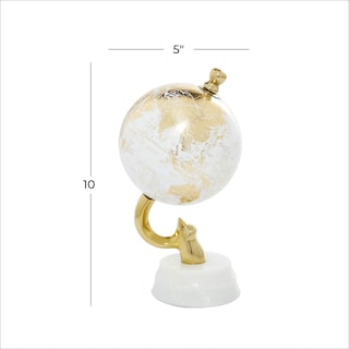 Foto 6 | Decorativo Globe Deco 79 De Aluminio Con Base De Mármol Dorado - Venta Internacional.