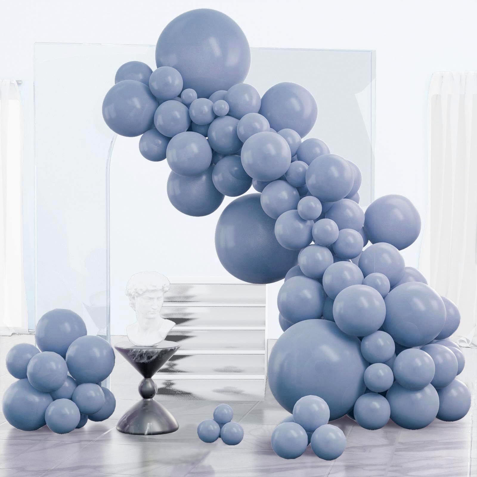 Foto 2 pulgar | Balloon Partywoo Dusty Blue, 85 Unidades, Diferentes Tamaños - Venta Internacional.