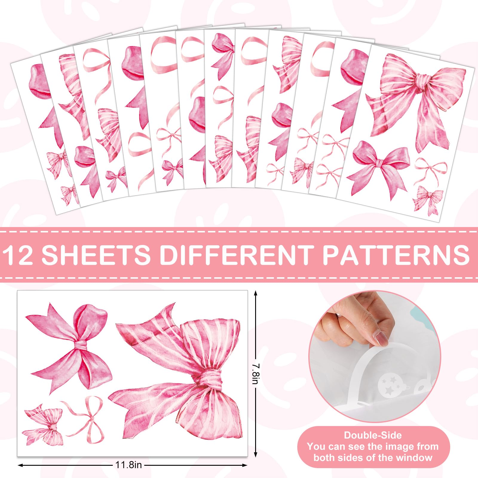 Foto 3 pulgar | Adhesivos De Pared Con Lazo Rosa Ballena, Nudo, Acuarela, Fiesta Para Niñas - Venta Internacional.
