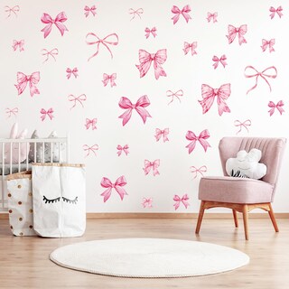 Foto 4 | Adhesivos De Pared Con Lazo Rosa Ballena, Nudo, Acuarela, Fiesta Para Niñas - Venta Internacional.