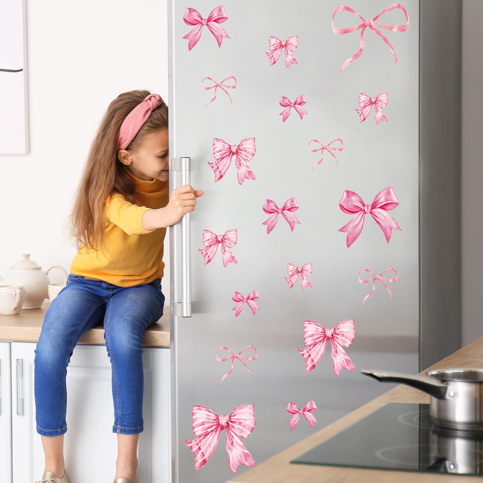 Foto 6 pulgar | Adhesivos De Pared Con Lazo Rosa Ballena, Nudo, Acuarela, Fiesta Para Niñas - Venta Internacional.